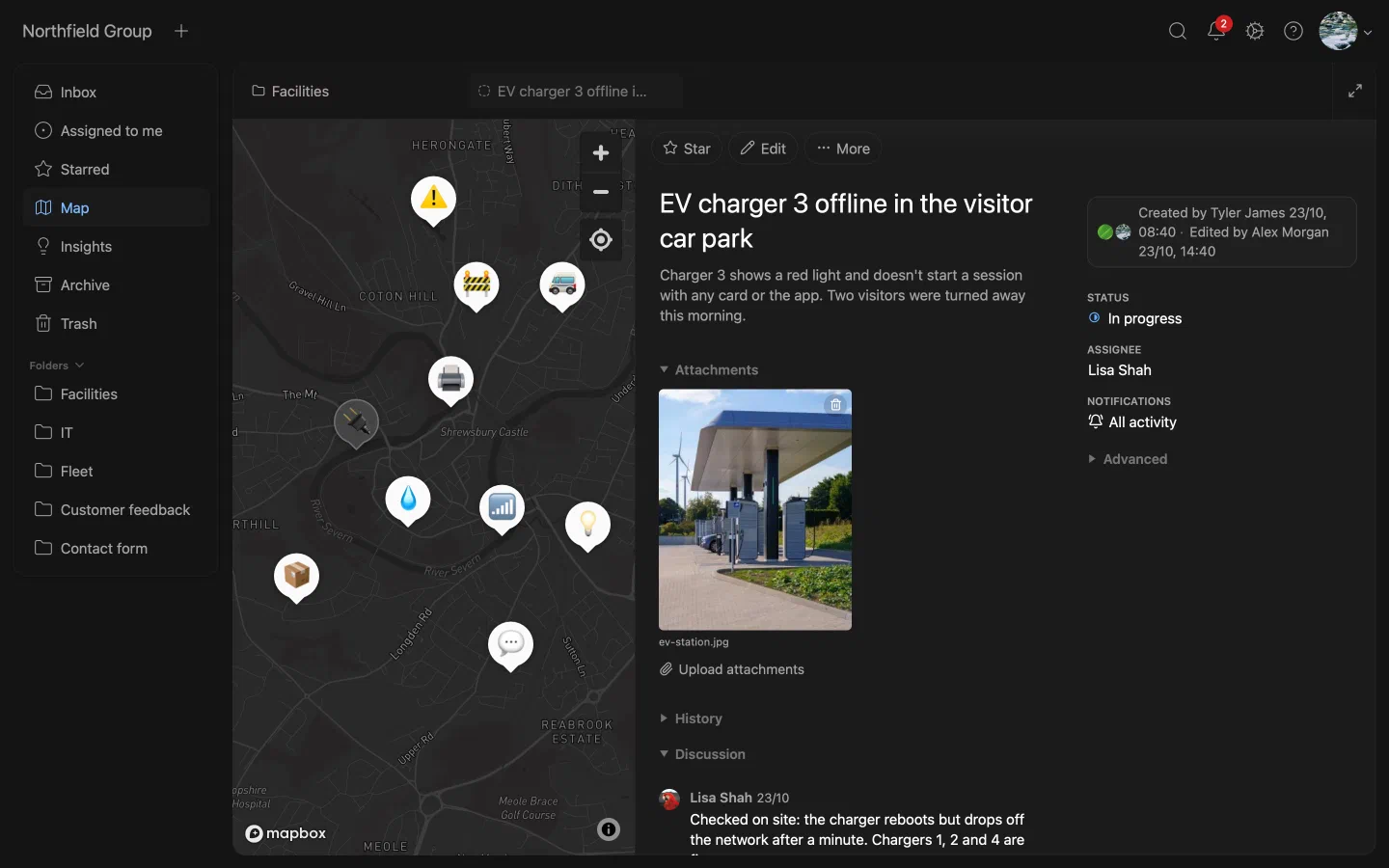 Resolve map with tasks and the details of an open task